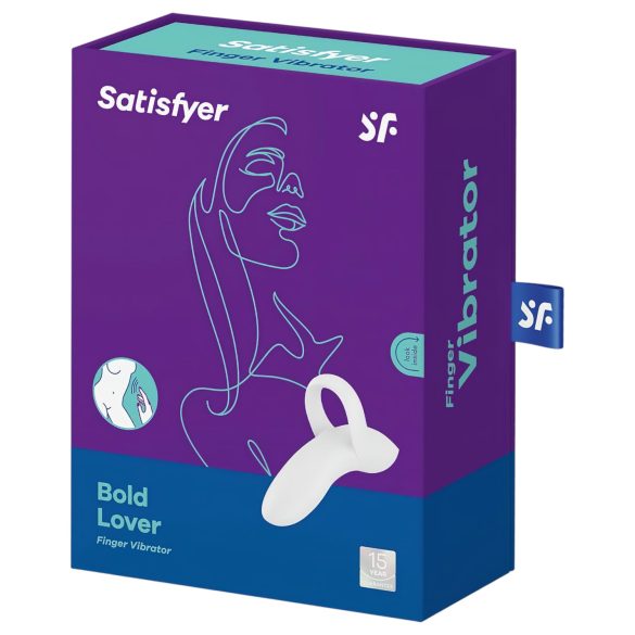 Satisfyer Bold Lover - vibrator deget, rezistent la apă, alb