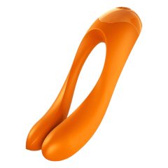   Satisfyer Candy Cane - vibrator cu două capete, rezistent la apă, cu acumulator (portocaliu)