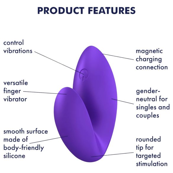 Satisfyer Love Riot - vibrator deget rezistent la apă, reîncărcabil (mov)