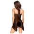 Penthouse - babydoll sexy cu dantelă - negru cu imprimeu floral - L/XL