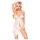 Penthouse - babydoll sexy cu flori - alb
