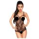Body din dantelă deschisă - Turned on Penthouse (negru) - L/XL