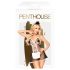 Costum de Menajeră Penthouse Teaser - 3 piese (alb-negru)
