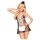 Costum de Menajeră Penthouse Teaser - 3 piese (alb-negru) - L/XL