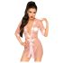 Halat din satin și tanga Penthouse Midnight Mirage (roz) - XL