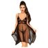 Păpușă Penthouse Seductress - rochie de dantelă și tanga (negru)