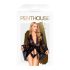 Halat seducător și tanga din dantelă Penthouse Hypnotic Power (negru) - XL