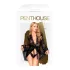 Penthouse Hypnotic Power - halat de baie scurt din dantelă cu tanga - negru - XL