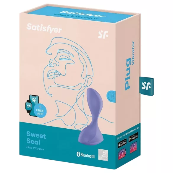 Satisfyer Sweet Seal - vibrator anal controlat prin aplicație (mov)