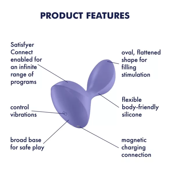 Satisfyer Sweet Seal - vibrator anal controlat prin aplicație (mov)