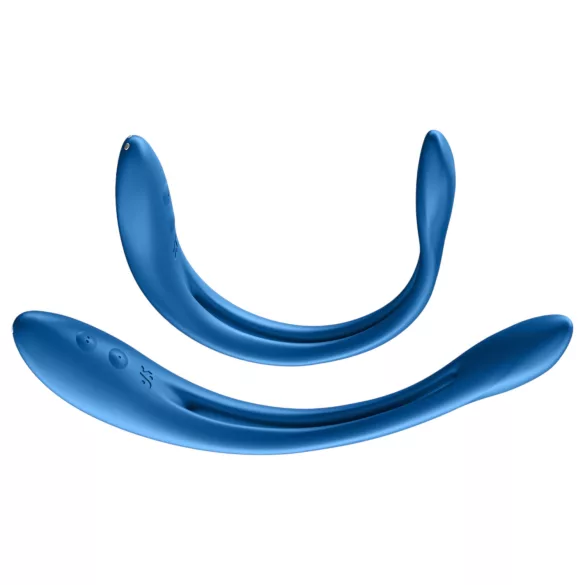 Satisfyer - vibrator pentru cupluri flexibil, reîncărcabil - albastru