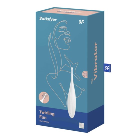 Satisfyer Twirling Fun - Vibrator clitoridian, alimentat cu baterie, rezistent la apa (alb)