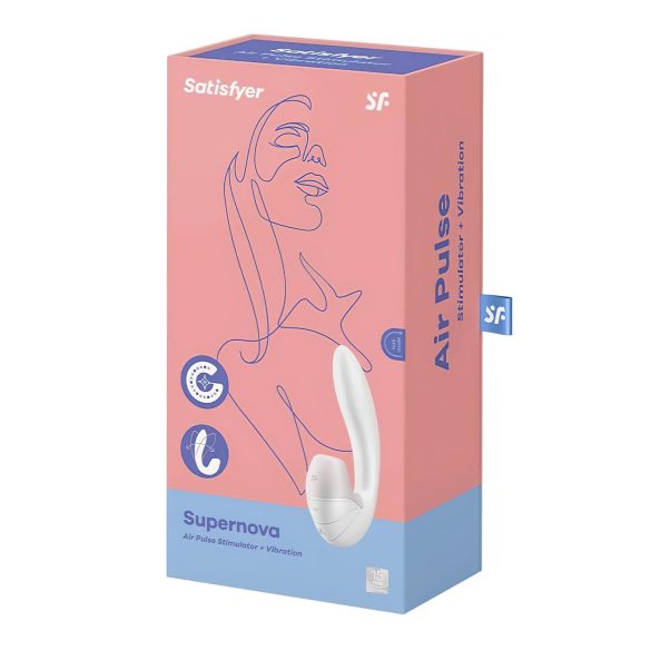 Satisfyer Supernova - vibrator 2în1 cu unde de aer și reîncărcabil - alb