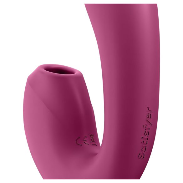 Satisfyer Sunray - vibrator cu unde de aer 2în1 cu acumulator - roșu