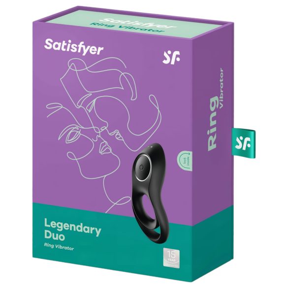 Satisfyer Legendary Duo - inel pentru penis cu vibrații, reîncărcabil - negru