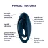Satisfyer - inel vibratoare pentru penis - silicon albastru