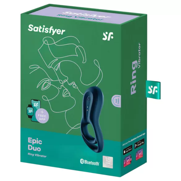 Satisfyer Epic Duo - Inel penian vibrator controlat prin aplicație, pentru bărbați (negru)