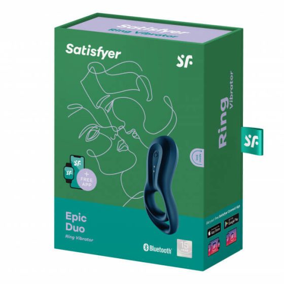 Satisfyer Epic Duo - inel vibrator inteligent pentru penis (negru)