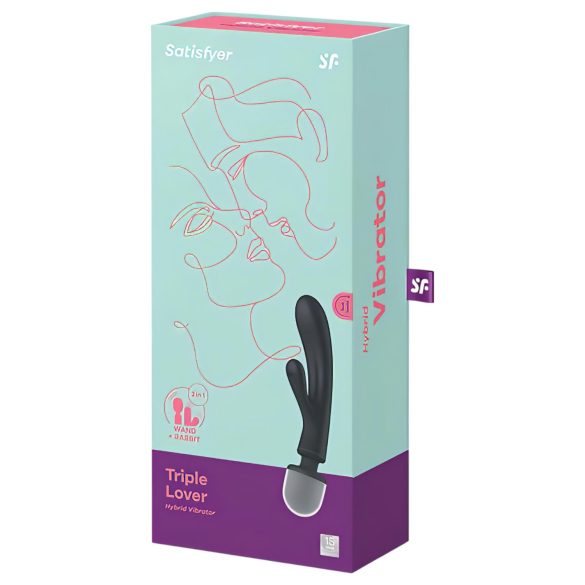 Satisfyer Triple Lover - vibrator pentru punctul G și masaj - argintiu