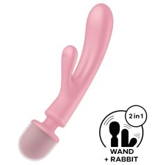   Satisfyer Triple Lover - Vibrator masaj G-spot și clitoris - roz