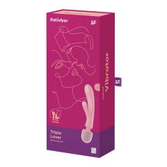   Satisfyer Triple Lover - Vibrator pentru punctul G și masaj (roz)