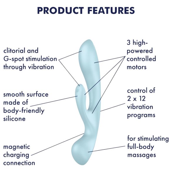 Satisfyer Triple Oh - vibrator pentru punctul G și clitoris - reîncărcabil