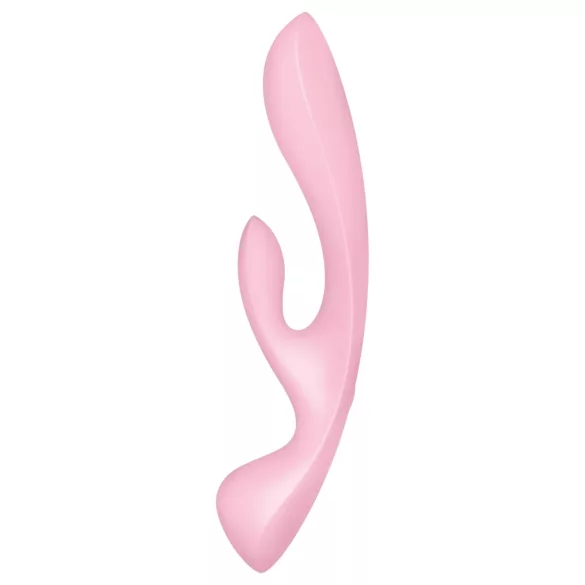 Satisfyer Triple Oh - vibrator cu braț pentru clitoris, reîncărcabil, roz