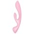 Satisfyer Triple Oh - vibrator cu braț pentru clitoris, reîncărcabil (roz)