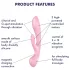 Satisfyer Triple Oh - vibrator cu braț pentru clitoris, reîncărcabil, roz