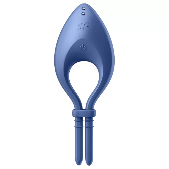 Satisfyer Bullseye - Inel penian cu vibrații controlat prin aplicație, pentru bărbați (albastru)