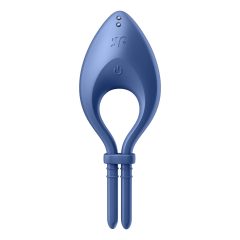   Satisfyer Bullseye - inel pentru penis vibratil, reîncărcabil și inteligent (albastru regal)