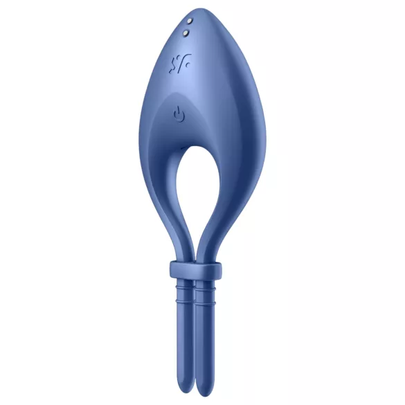 Satisfyer Bullseye - Inel penian cu vibrații controlat prin aplicație, pentru bărbați (albastru)