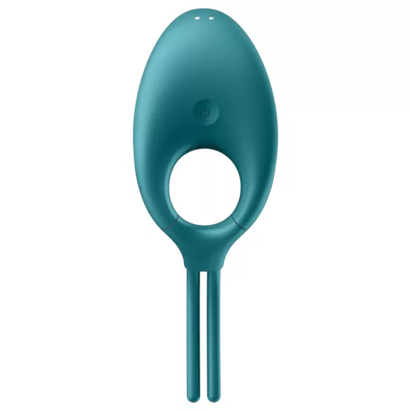 Satisfyer Swordsman - inel penis cu vibrații reîncărcabil - silicon verde