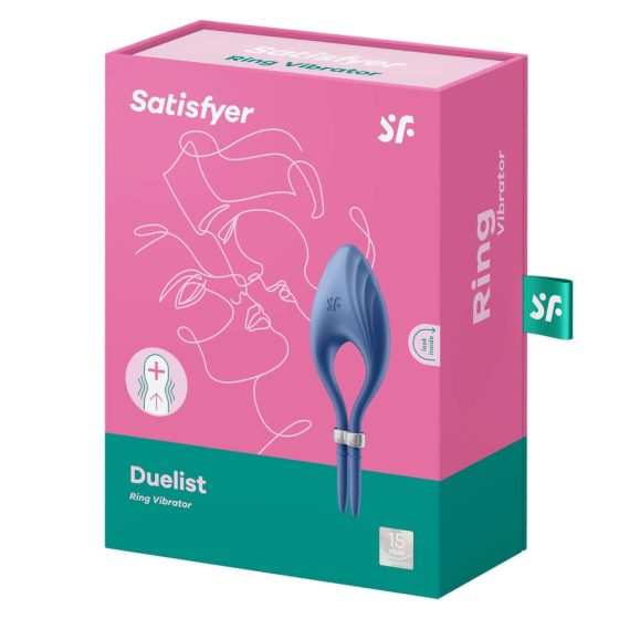 Satisfyer Duelist - inel vibrator pentru penis cu baterie (albastru)