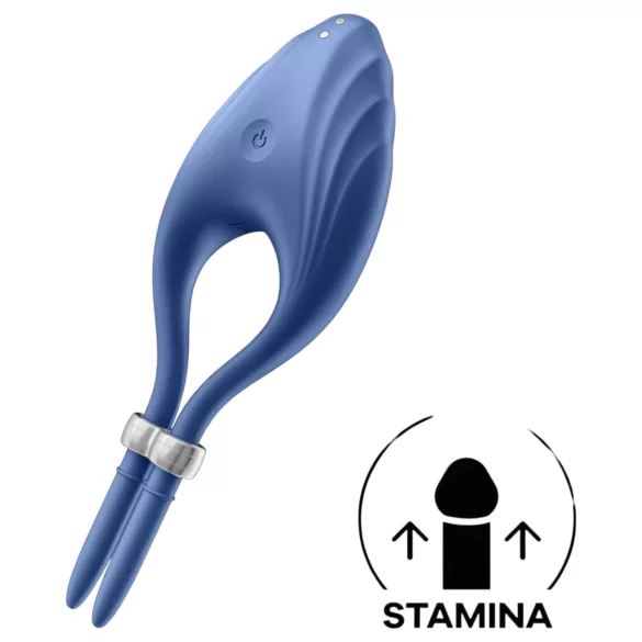 Satisfyer Duelist - inel pentru penis cu vibrații, reîncărcabil - albastru