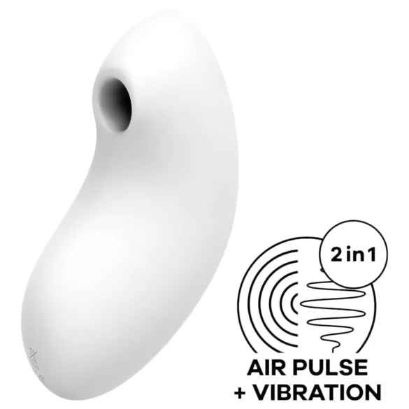 Satisfyer - vibrator clitoridian cu unde de aer - model Vulva Lover 2 - alb