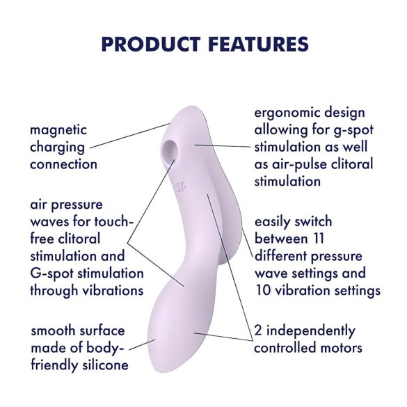 Satisfyer Curvy Trinity 2 - vibrator cu unde de aer 2în1 - mov