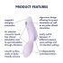 Satisfyer Curvy Trinity 2 - vibrator cu unde de aer 2în1 - mov