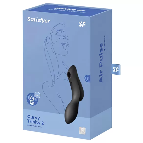 Satisfyer Curvy Trinity 2 - vibrator 2în1 cu unde de aer - negru