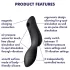 Satisfyer Curvy Trinity 2 - vibrator 2în1 cu unde de aer - negru