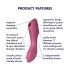 Satisfyer Curvy Trinity 3 - vibrator 2în1 stimulator clitoridian cu aer - roșu