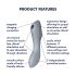 Satisfyer Curvy Trinity 3 - Vibrator 2în1 cu Unde de Aer (Gri)