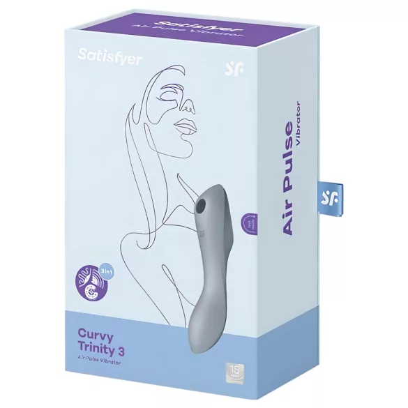 Satisfyer Curvy Trinity 3 - vibrator cu unde de aer 2în1 - gri