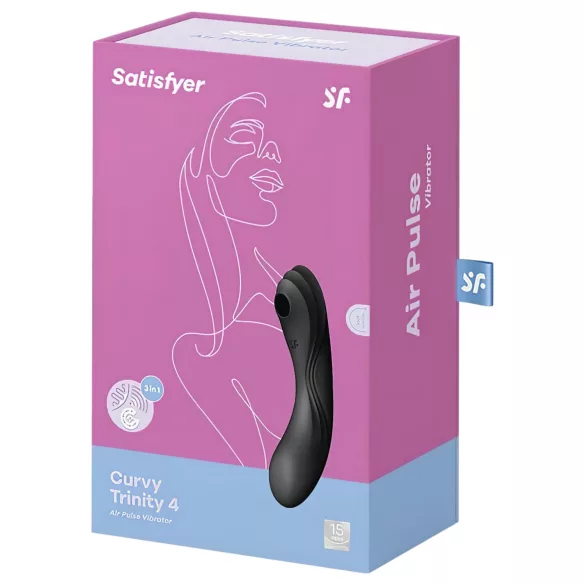 Satisfyer Curvy Trinity 4 - vibrator 2în1 cu unde de aer - negru