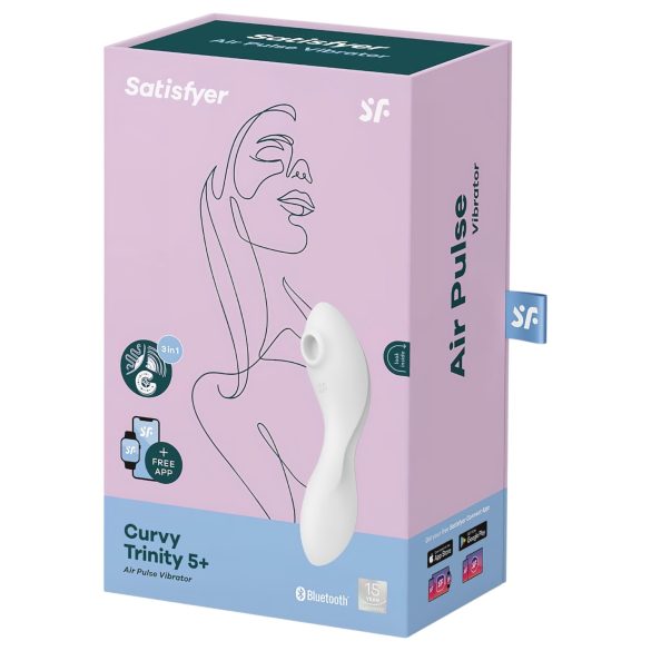 Satisfyer Curvy Trinity 5+ - vibrator 2în1 inteligent - alb