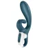 Satisfyer Hug Me - vibrator cu braț clitoridian inteligent - silicon albastru