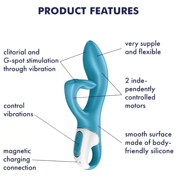 Satisfyer Embrace Me - vibrator cu braț pentru clitoris, reîncărcabil, turcoaz