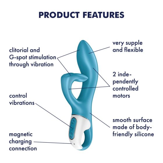 Satisfyer Embrace Me - vibrator cu acumulator și brat pentru clitoris (turcoaz)