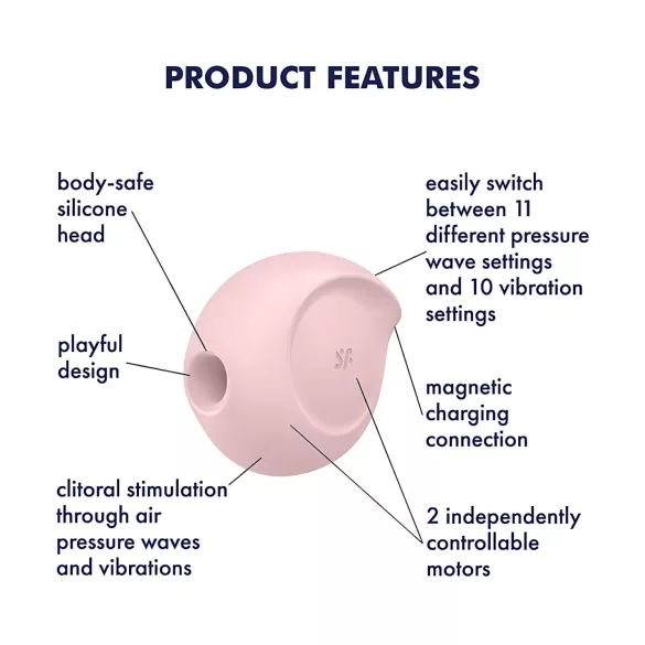 Satisfyer - Vibrator clitoridian cu unde de aer - roz