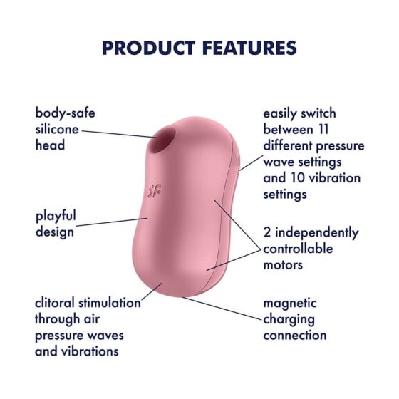 Satisfyer Cotton Candy - vibrator clitoridian cu baterie și tehnologie de pulsare a aerului (coral)